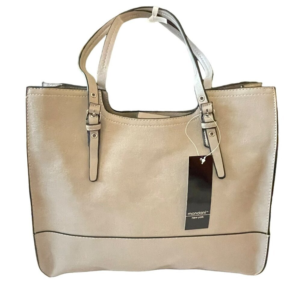 Mondani Gray Vegan Leather Shoulder Handbag NEW 14x13x5